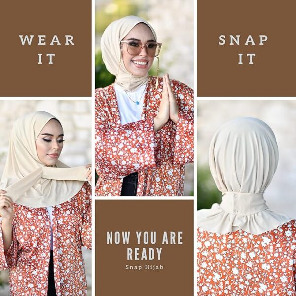 Snap Hijab-Turbans for Women-Hijab for Women Hair Wraps-Head Wraps for Women Hijab Undercap-Caps-Instant Hijab Women Hijab Undercap-Caps-Instant Hijab