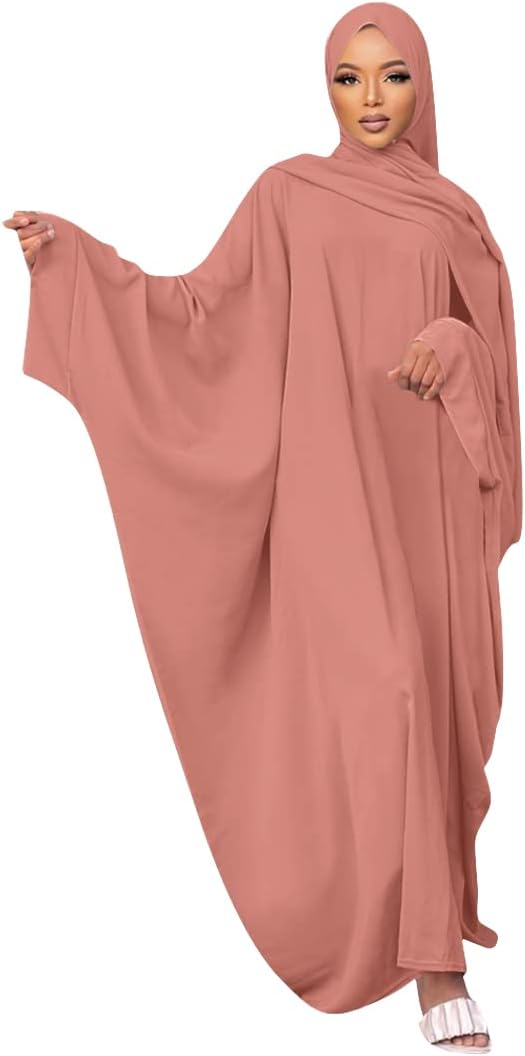 IKADEX Muslim Dress for Women Pakistani Kaftan Abaya Robe + Hijab Arabic Islamic Prayer Clothes Dubai Outfits 02 IKADEX Muslim Dress for Women Pakistani Kaftan Abaya Robe