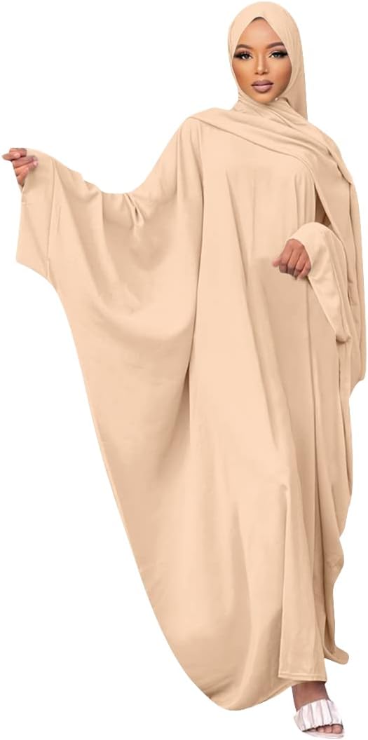 IKADEX Muslim Dress for Women Pakistani Kaftan Abaya Robe + Hijab Arabic Islamic Prayer Clothes Dubai Outfits 03 IKADEX Muslim Dress for Women Pakistani Kaftan Abaya Robe