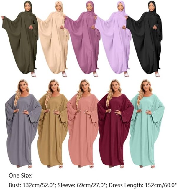 IKADEX Muslim Dress for Women Pakistani Kaftan Abaya Robe + Hijab Arabic Islamic Prayer Clothes Dubai Outfits 05 IKADEX Muslim Dress for Women Pakistani Kaftan Abaya Robe