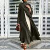 Women's Muslim Soft And Elegant Chiffon Solid Cardigan