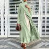 Women's Muslim Soft And Elegant Chiffon Solid Cardigan