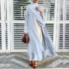 Women's Muslim Soft And Elegant Chiffon Solid Cardigan