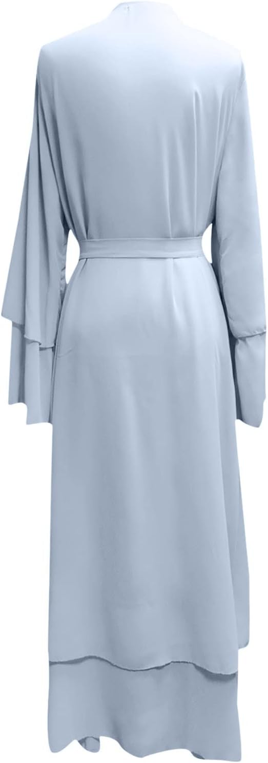Women's Muslim Soft And Elegant Chiffon Solid Cardigan